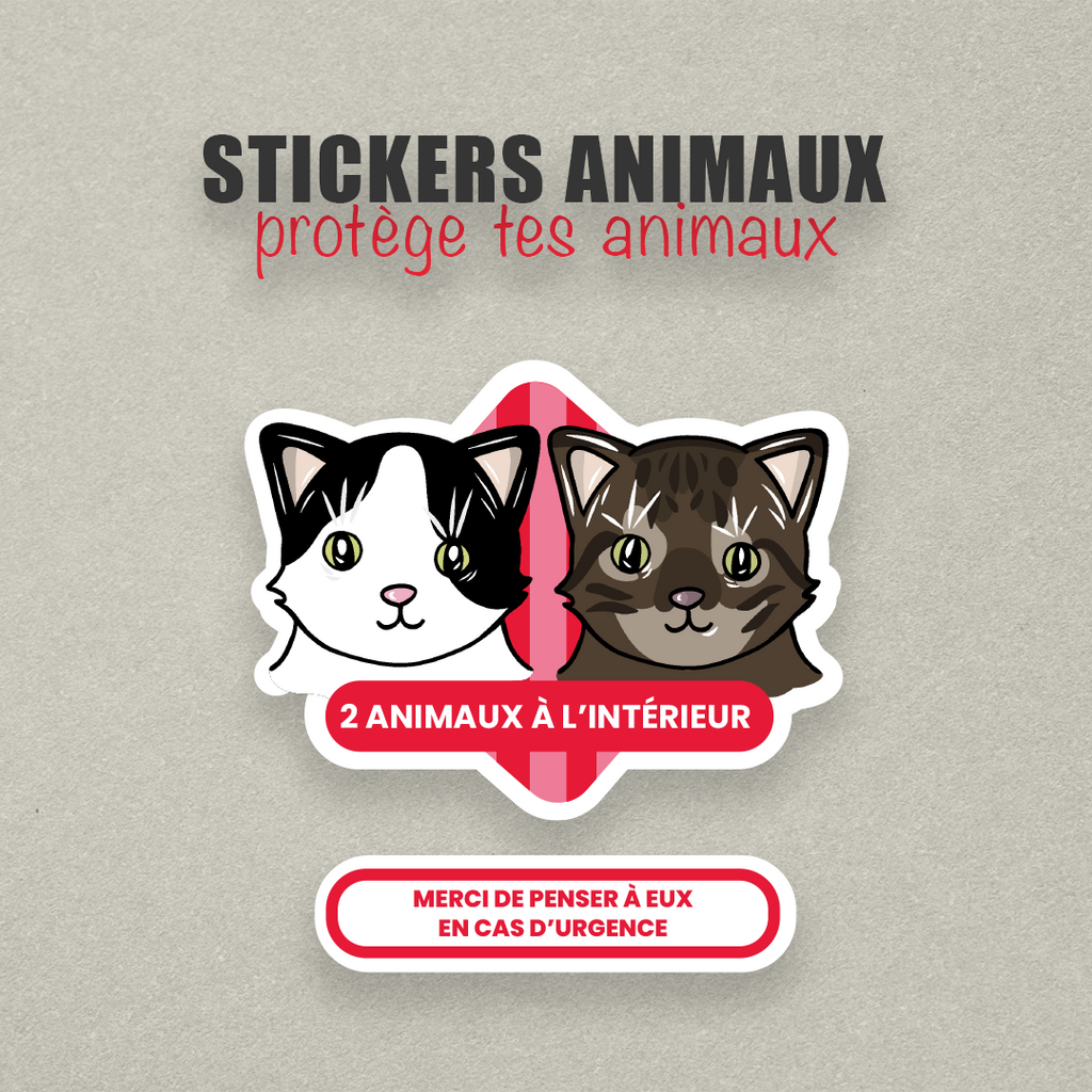 Sticker urgence animal personnalisé – Carte Portefeuille - Illustration Cute/Kawaï sur mesure
