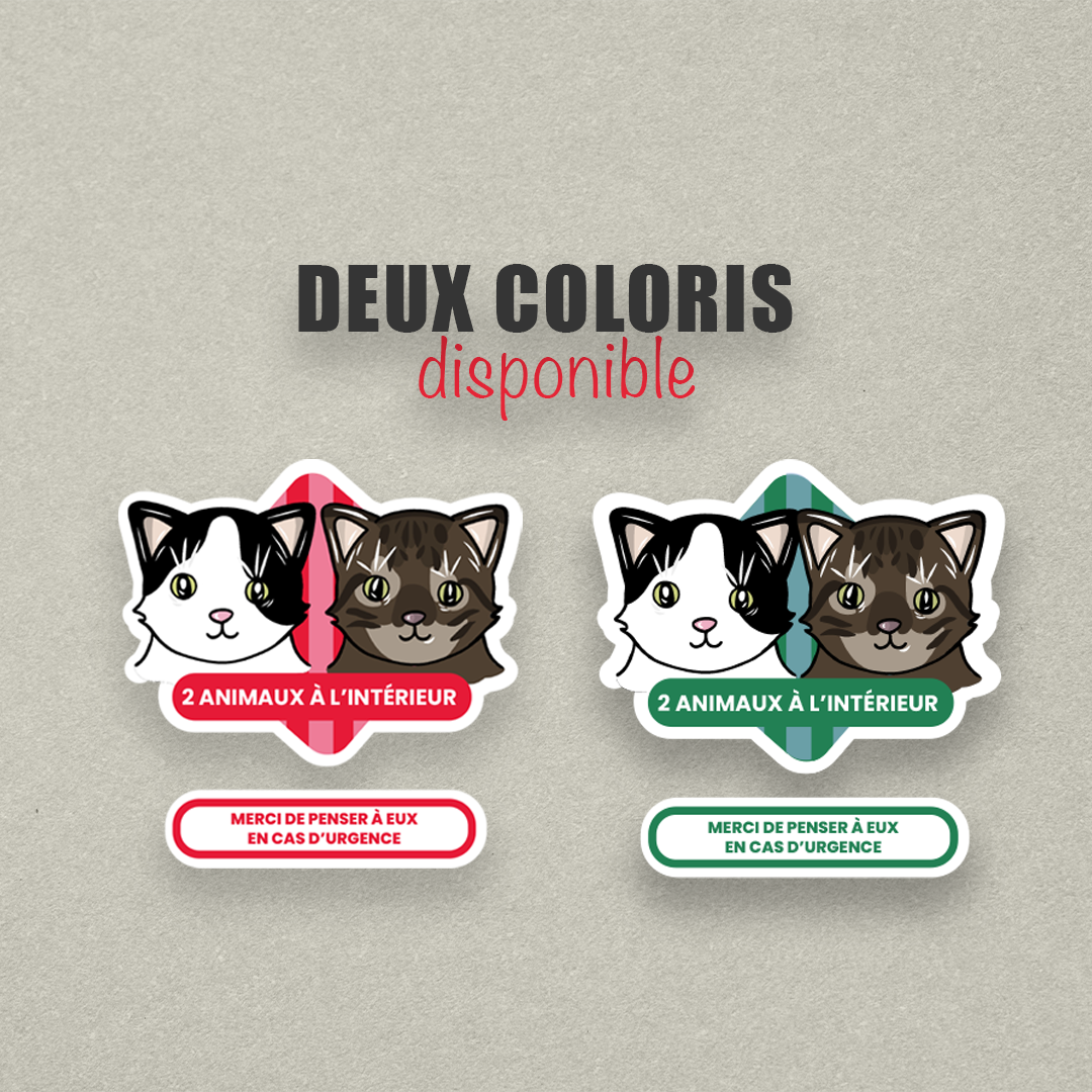 Sticker urgence animal personnalisé – Carte Portefeuille - Illustration Cute/Kawaï sur mesure